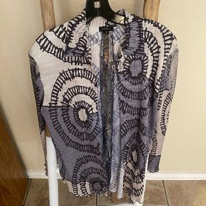 Patterned Open Front Lace Sweater